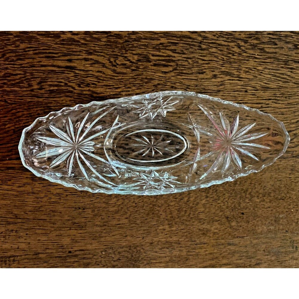 Vtg Anchor Hocking EAPC Star Of David Banana Split/Gondola Shaped Bowl 1960s